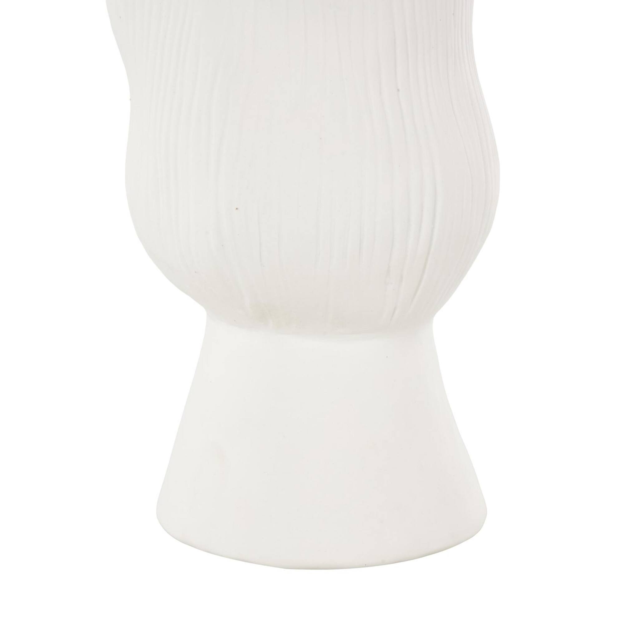 10.5" White Abstract Floral Ceramic Vase